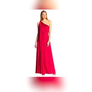 Women's Satin One-Shoulder Evening Gown